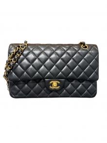 CHANEL（シャネル）の古着「マトラッセ25/Wフラップチェーンショルダーバッグ」｜ブラック×ゴールド金具