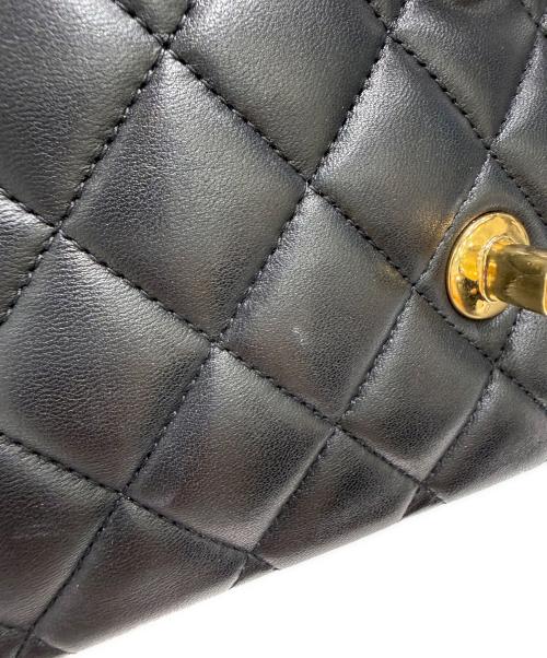 CHANEL（シャネル）CHANEL (シャネル) マトラッセ25/Wフラップチェーンショルダーバッグ ブラック×ゴールド金具 サイズ:25の古着・服飾アイテム