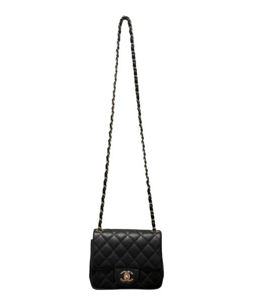 CHANEL（シャネル）CHANEL (シャネル) シングルフラップチェーンショルダーバッグ ブラック×ゴールド金具 サイズ:ミニ/mini/16cmの古着・服飾アイテム