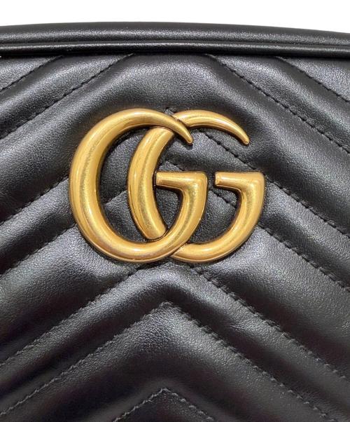 GUCCI（グッチ）GUCCI (グッチ) GGマーモント キルティング スモールショルダーバッグ ブラックの古着・服飾アイテム