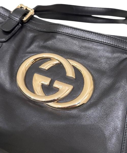 GUCCI（グッチ）GUCCI (グッチ) インターロッキングGライン ニューブリット トートバッグ ブラックの古着・服飾アイテム