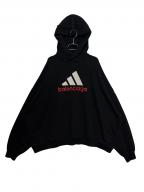 BALENCIAGA×adidasバレンシアガ×アディダス）の古着「ロゴオーバーサイズパーカー」｜ブラック