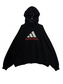 BALENCIAGA×adidas（バレンシアガ×アディダス）の古着「ロゴオーバーサイズパーカー」｜ブラック