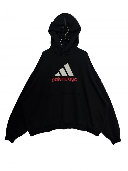 BALENCIAGA（バレンシアガ）BALENCIAGA (バレンシアガ) adidas (アディダス) ロゴオーバーサイズパーカー ブラック サイズ:2の古着・服飾アイテム