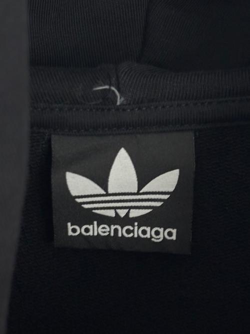 BALENCIAGA（バレンシアガ）BALENCIAGA (バレンシアガ) adidas (アディダス) ロゴオーバーサイズパーカー ブラック サイズ:2の古着・服飾アイテム