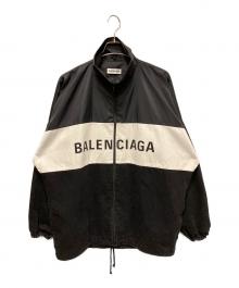 BALENCIAGA（バレンシアガ）の古着「ロゴプリントデニム切り替えポプリンシャツブルゾン」｜ブラック