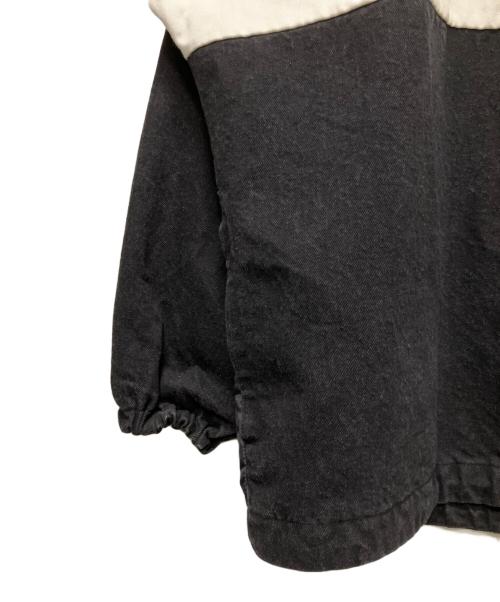 BALENCIAGA（バレンシアガ）BALENCIAGA (バレンシアガ) ロゴプリントデニム切り替えポプリンシャツブルゾン ブラック サイズ:34の古着・服飾アイテム