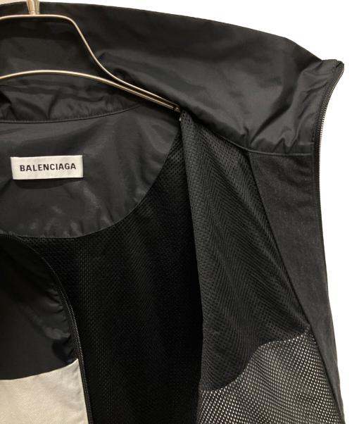 BALENCIAGA（バレンシアガ）BALENCIAGA (バレンシアガ) ロゴプリントデニム切り替えポプリンシャツブルゾン ブラック サイズ:34の古着・服飾アイテム