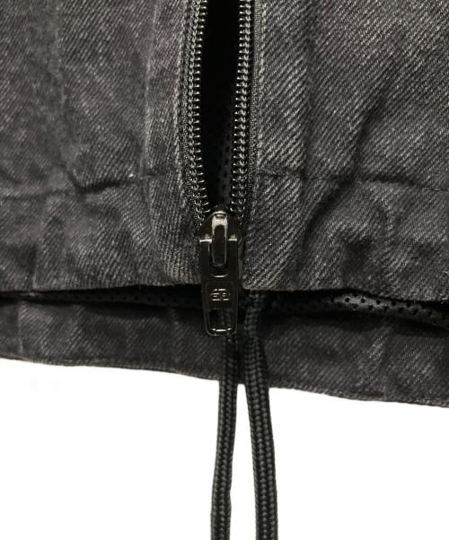 BALENCIAGA（バレンシアガ）BALENCIAGA (バレンシアガ) ロゴプリントデニム切り替えポプリンシャツブルゾン ブラック サイズ:34の古着・服飾アイテム