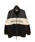 BALENCIAGA（バレンシアガ）の古着「ロゴプリントデニム切り替えポプリンシャツブルゾン」｜ブラック
