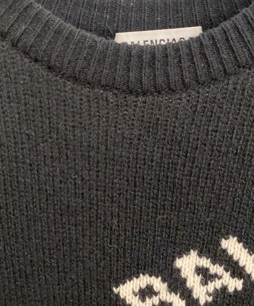 BALENCIAGA（バレンシアガ）BALENCIAGA (バレンシアガ) ALL OVER LOGO JACQUARED KNIT/オールオーバーロゴニット ブラック サイズ:Sの古着・服飾アイテム