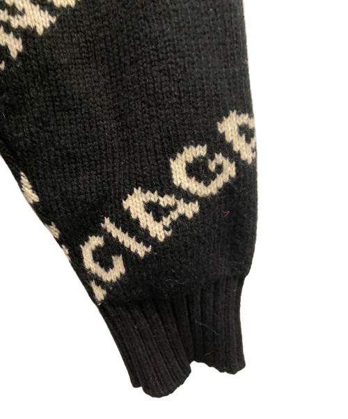 BALENCIAGA（バレンシアガ）BALENCIAGA (バレンシアガ) ALL OVER LOGO JACQUARED KNIT/オールオーバーロゴニット ブラック サイズ:Sの古着・服飾アイテム