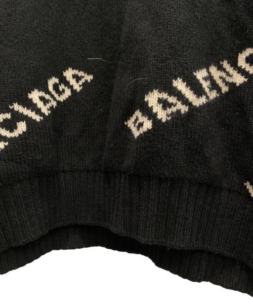 BALENCIAGA（バレンシアガ）BALENCIAGA (バレンシアガ) ALL OVER LOGO JACQUARED KNIT/オールオーバーロゴニット ブラック サイズ:Sの古着・服飾アイテム