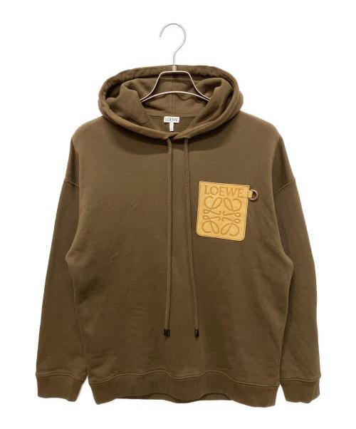 LOEWE（ロエベ）LOEWE (ロエベ) アナグラムレザーポケットパーカー オリーブ サイズ:XSの古着・服飾アイテム