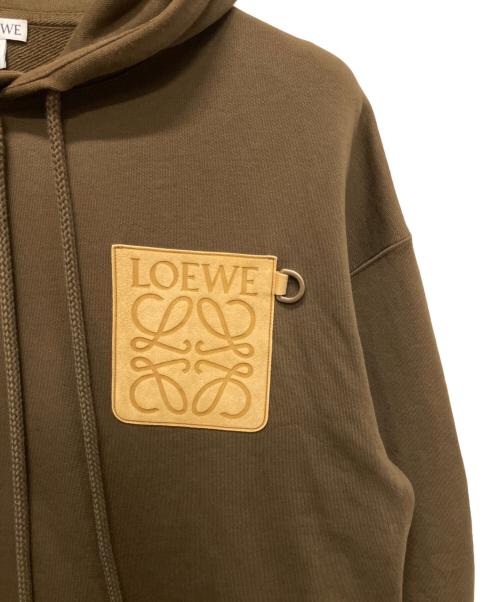 LOEWE（ロエベ）LOEWE (ロエベ) アナグラムレザーポケットパーカー オリーブ サイズ:XSの古着・服飾アイテム