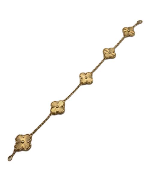 VAN CLEEF & ARPELS（ヴァンクリーフ＆アーペル）VAN CLEEF & ARPELS Vintage Alhambra Guilloché 5-Motif Bracelet/ヴィンテージアルハンブラ ギョーシェ 5P ブレスレット/ARP3JK00 サイズ:ヴィンテージ/の古着・服飾アイテム