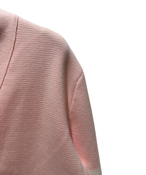 Thom Browne（トムブラウン）Thom Browne (トムブラウン) Cotton Crepe V-Neck 4-Bar Cardigan/コットンクレープ Vネック 4BAR カーディガン/FKC207A-00219680 ピンク サイズ:42の古着・服飾アイテム