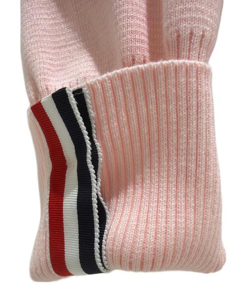 Thom Browne（トムブラウン）Thom Browne (トムブラウン) Cotton Crepe V-Neck 4-Bar Cardigan/コットンクレープ Vネック 4BAR カーディガン/FKC207A-00219680 ピンク サイズ:42の古着・服飾アイテム