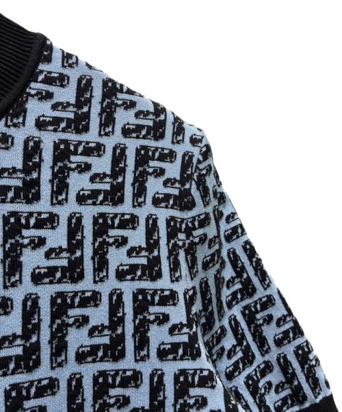 FENDI（フェンディ）FENDI (フェンディ) ズッカ柄半袖ニット/FZX550 AD5R スカイブルー サイズ:38の古着・服飾アイテム
