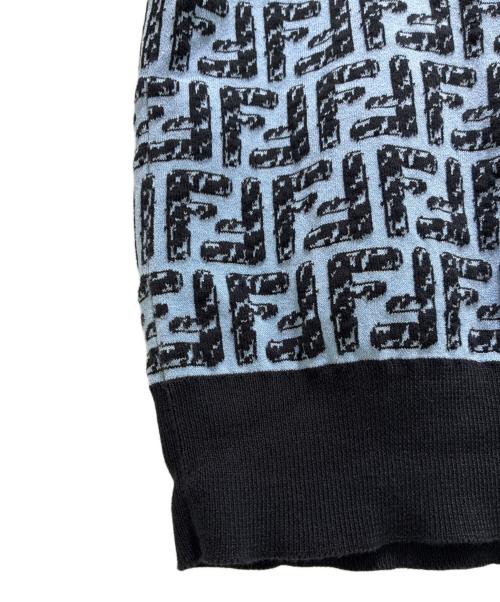 FENDI（フェンディ）FENDI (フェンディ) ズッカ柄半袖ニット/FZX550 AD5R スカイブルー サイズ:38の古着・服飾アイテム