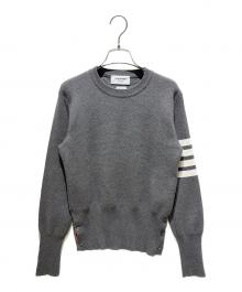 Thom Browne（トムブラウン）の古着「Milano Stitch Cotton Crepe 4-Bar Pullover/ミラノ ステッチ コットン クレープ 4-BAR プルオーバー/FKA239A-00219035」｜グレー