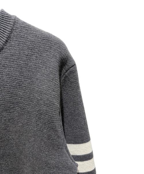 Thom Browne（トムブラウン）Thom Browne Milano Stitch Cotton Crepe 4-Bar Pullover/ミラノ ステッチ コットン クレープ 4-BAR プルオーバー/FKA239A-00219035 グレー サイズ:42の古着・服飾アイテム