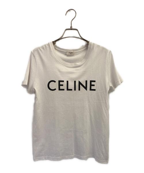 CELINE（セリーヌ）CELINE (セリーヌ) ロゴプリント半袖Tシャツ ホワイト サイズ:Sの古着・服飾アイテム