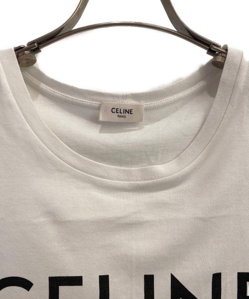 CELINE（セリーヌ）CELINE (セリーヌ) ロゴプリント半袖Tシャツ ホワイト サイズ:Sの古着・服飾アイテム