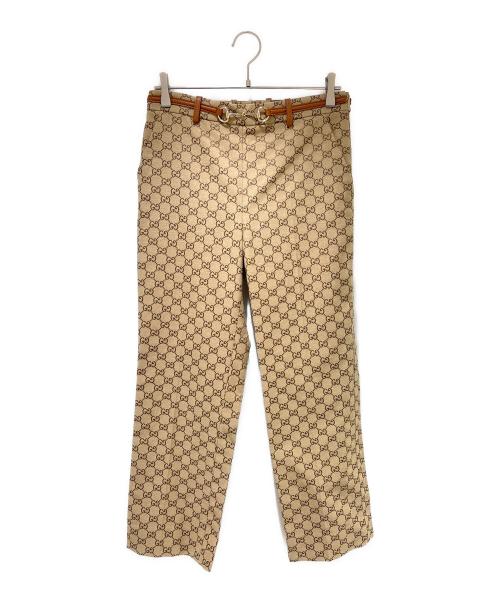 GUCCI（グッチ）GUCCI (グッチ) ホースビットGGジャガードパンツ ベージュ サイズ:40の古着・服飾アイテム