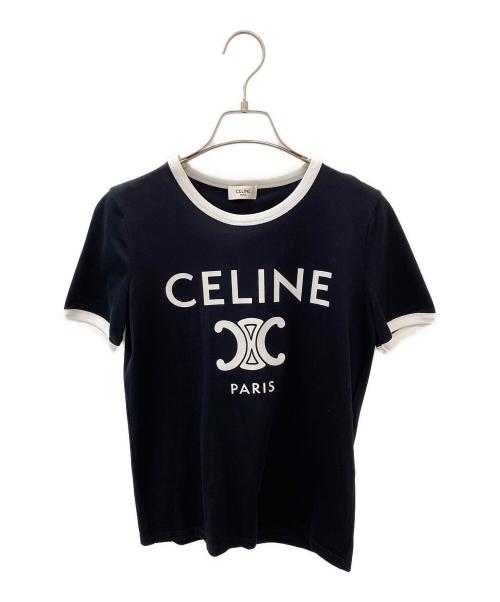CELINE（セリーヌ）CELINE (セリーヌ) CELINE PARIS Tシャツ / コットンジャージー ブラック サイズ:XSの古着・服飾アイテム