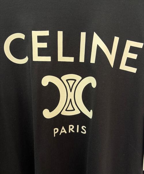 CELINE（セリーヌ）CELINE (セリーヌ) CELINE PARIS Tシャツ / コットンジャージー ブラック サイズ:XSの古着・服飾アイテム