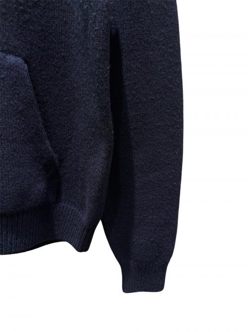 CELINE（セリーヌ）CELINE (セリーヌ) ミニトリオンフ刺繍ニットパーカー ネイビー サイズ:Mの古着・服飾アイテム