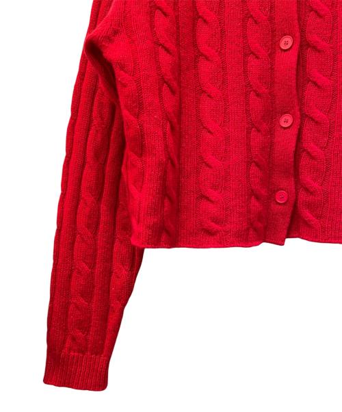 MIU MIU（ミュウミュウ）MIU MIU (ミュウミュウ) カシミアバックロゴボレロカーディガン レッド サイズ:38の古着・服飾アイテム