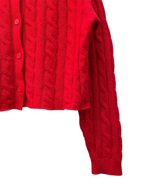 MIU MIU（ミュウミュウ）MIU MIU (ミュウミュウ) カシミアバックロゴボレロカーディガン レッド サイズ:38の古着・服飾アイテム