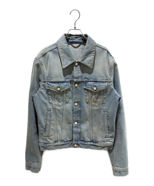 LOUIS VUITTON（ルイ ヴィトン）LOUIS VUITTON (ルイ ヴィトン) Washed Denim Jacket with Pearl Buttons/ウォッシュ加工 パールボタンデニムジャケット/RM251M PCP HSA45W スカイブルー サイズ:46の古着・服飾アイテム