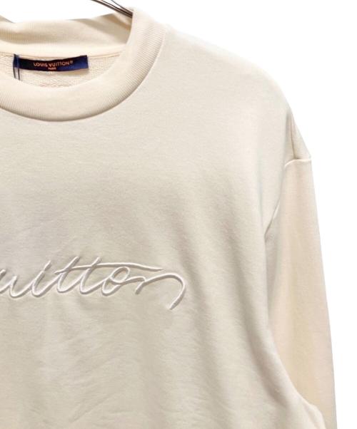 LOUIS VUITTON（ルイ ヴィトン）LOUIS VUITTON (ルイ ヴィトン) エンブロイダリーロゴ刺繍スウェット アイボリー サイズ:Lの古着・服飾アイテム