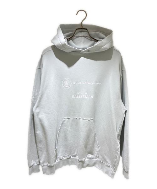BALENCIAGA（バレンシアガ）BALENCIAGA (バレンシアガ) WFPフロントプリントフーディ スカイブルー サイズ:XSの古着・服飾アイテム