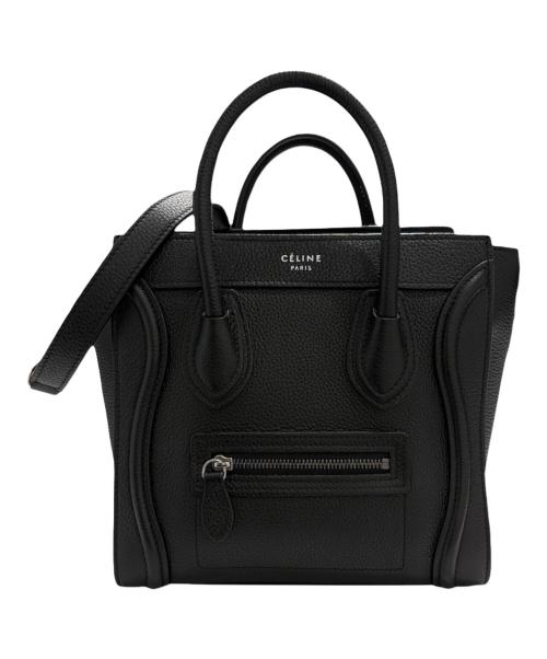 CELINE（セリーヌ）CELINE (セリーヌ) ラゲージナノショッパー/2WAYショルダーバッグ ブラック サイズ:ナノの古着・服飾アイテム