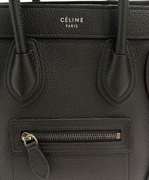 CELINE（セリーヌ）CELINE (セリーヌ) ラゲージナノショッパー/2WAYショルダーバッグ ブラック サイズ:ナノの古着・服飾アイテム