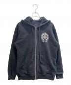 CHROME HEARTSクロムハーツ）の古着「Horseshoe Back-Print Zip-Up Hoodie/ホースシューバックプリントジップパーカー」｜ブラック