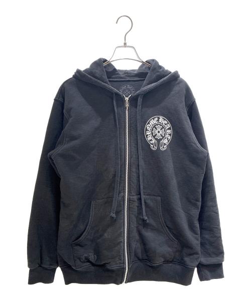CHROME HEARTS（クロムハーツ）CHROME HEARTS (クロムハーツ) Horseshoe Back-Print Zip-Up Hoodie/ホースシューバックプリントジップパーカー ブラック サイズ:Mの古着・服飾アイテム