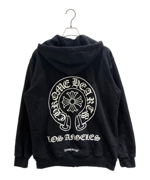 CHROME HEARTS（クロムハーツ）CHROME HEARTS (クロムハーツ) Horseshoe Back-Print Zip-Up Hoodie/ホースシューバックプリントジップパーカー ブラック サイズ:Mの古着・服飾アイテム
