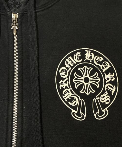 CHROME HEARTS（クロムハーツ）CHROME HEARTS (クロムハーツ) Horseshoe Back-Print Zip-Up Hoodie/ホースシューバックプリントジップパーカー ブラック サイズ:Mの古着・服飾アイテム