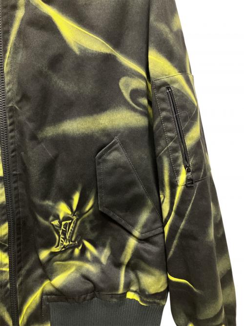 LOUIS VUITTON（ルイ ヴィトン）LOUIS VUITTON (ルイ ヴィトン) printed bomber jacket イエロー×ブラック サイズ:50の古着・服飾アイテム