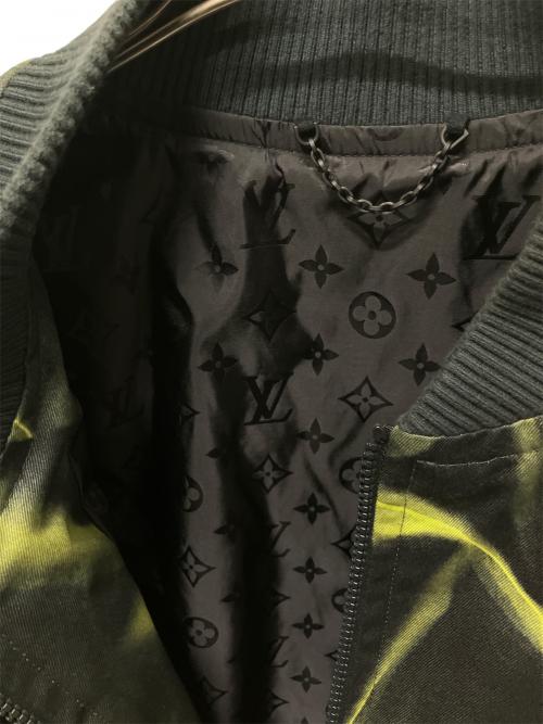LOUIS VUITTON（ルイ ヴィトン）LOUIS VUITTON (ルイ ヴィトン) printed bomber jacket イエロー×ブラック サイズ:50の古着・服飾アイテム