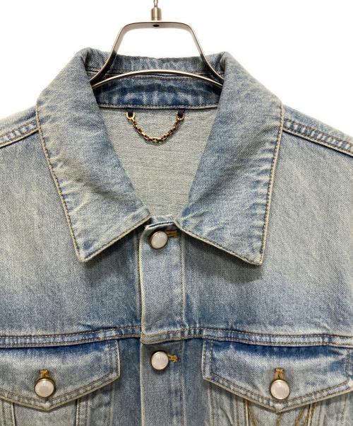 LOUIS VUITTON（ルイ ヴィトン）LOUIS VUITTON (ルイ ヴィトン) ウォッシュ加工 パールボタンデニムジャケット インディゴ サイズ:48の古着・服飾アイテム