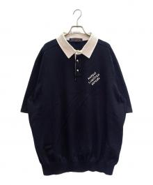 LOUIS VUITTON（ルイ ヴィトン）の古着「24AW パールボタンニットポロシャツ Embroidered Cotton Blend Pearl Button Shirt/RM242MM F77 HRN14W」｜ネイビー