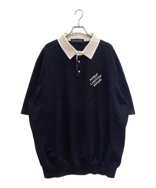 LOUIS VUITTON（ルイ ヴィトン）LOUIS VUITTON (ルイ ヴィトン) 24AW パールボタンニットポロシャツ Embroidered Cotton Blend Pearl Button Shirt/RM242MM F77 HRN14W ネイビー サイズ:XXLの古着・服飾アイテム