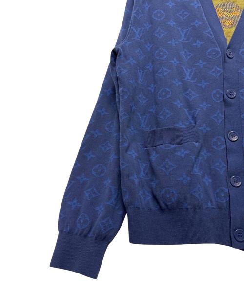 LOUIS VUITTON（ルイ ヴィトン）LOUIS VUITTON (ルイ ヴィトン) 草間彌生 (クサマヤヨイ) モノグラム フェイス ニット カーディガン ブルー サイズ:Ｍの古着・服飾アイテム