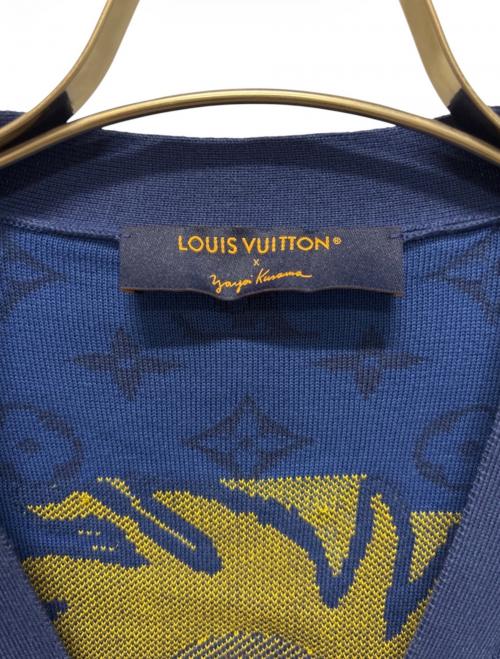LOUIS VUITTON（ルイ ヴィトン）LOUIS VUITTON (ルイ ヴィトン) 草間彌生 (クサマヤヨイ) モノグラム フェイス ニット カーディガン ブルー サイズ:Ｍの古着・服飾アイテム